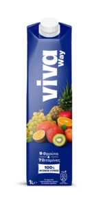 VIVA Way Φυσικός Χυμός με 9 Φρούτα και 7 βιταμίνες 1LT